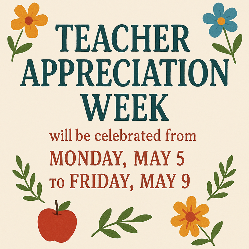 teachers appreciation week is may 5th to 9th